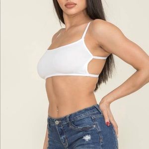Sexy cropped white top